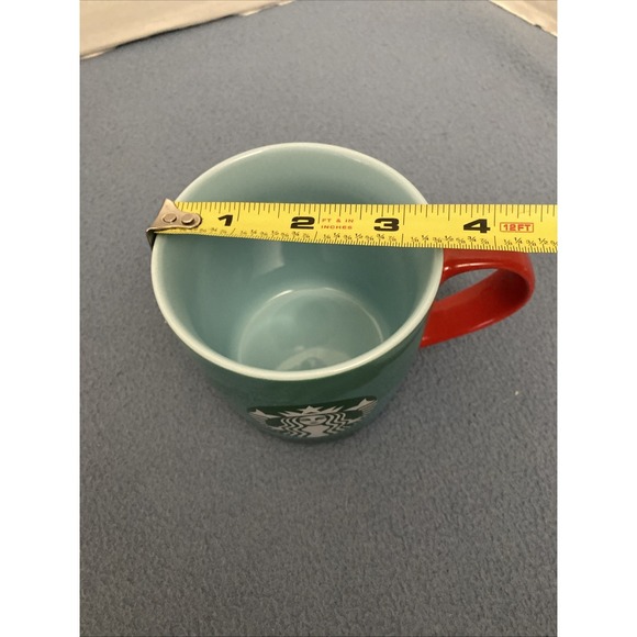Starbucks Christmas 2024 Blue/Green 11 fl oz Mug w/Red Handle & Green Logo - Picture 10 of 10